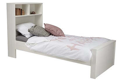 Bett mit Regalkopfteil, weiß von de EEKHOORN &#9733; Kundenbewertung "Sehr gut" &#9733; 10&euro; Rabatt für Neukunden &#9733; Jetzt günstig kaufen bei car-Moebel.de