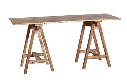 Tisch mit Böcken, natur 2
