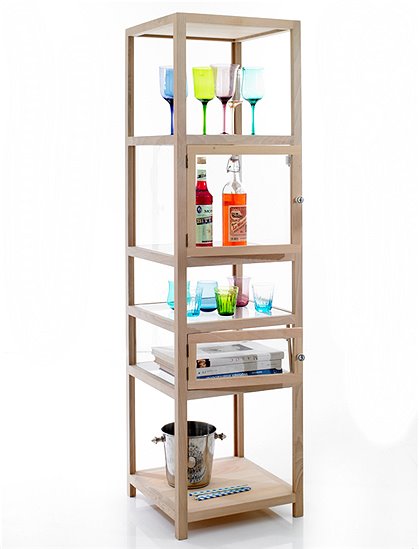 Glasvitrine, hoch, 2 Türen/3 Fächer 1