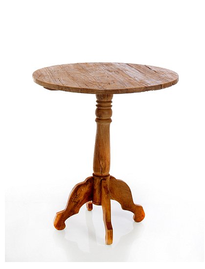Runder Tisch, 70, recyceltes Teak 2