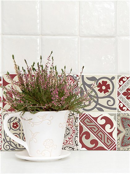 Fliesenaufkleber rot/olive &#9733; Kundenbewertung "Sehr gut" &#9733; Gratis-Versand ab 49 &#8364; &#9733; Schnell verschickt &#9733; Beija Flor "Neu" jetzt entdecken!