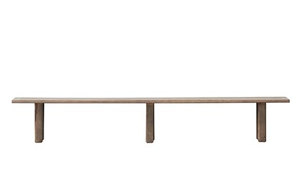 Holzbank, flach, used look, 180x25 1