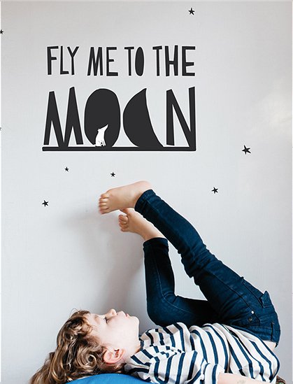 Wandsticker Fly me to the moon &#9733; Kundenbewertung "Sehr gut" &#9733; 10&euro; Rabatt für Neukunden &#9733; Schnell verschickt &#9733; Günstig bei car-Moebel.de