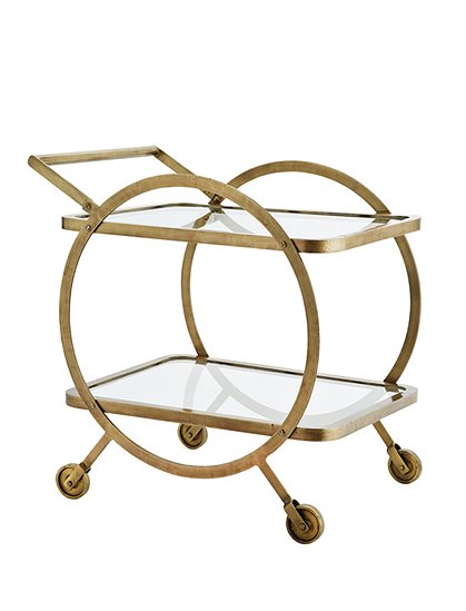 Trolley von MADAM STOLTZ #haken#Servierwagen #haken#Barwagen #haken#Beistelltisch #haken#Kleinmöbel #haken#sehr dekorativ #haken#jetzt im Shop entdecken