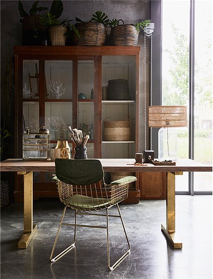 Holztisch mit Messingfüßen von HK Living &#9733; Kundenbewertung "Sehr gut" &#9733; 10&euro; Rabatt für Neukunden &#9733; Schnell verschickt &#9733; Günstig bei car-Moebel.de