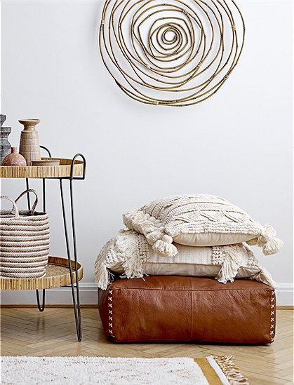 Pouf Leder von Bloomingville &#9733; Kundenbewertung "Sehr gut" &#9733; 10&euro; Rabatt für Neukunden &#9733; Schnell verschickt &#9733; Günstig bei car-Moebel.de