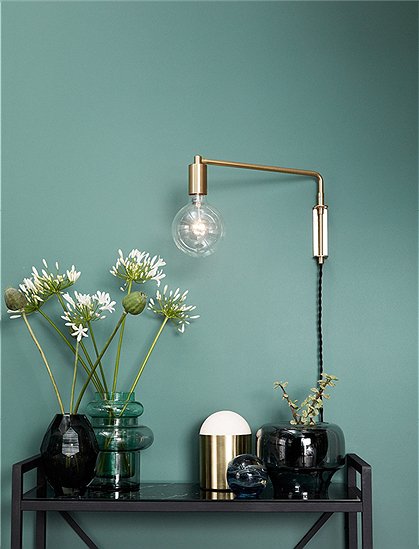 goldene Wandleuchte von HÜBSCH Interior &#9733; Kundenbewertung "Sehr gut" &#9733; 10&euro; Rabatt für Neukunden &#9733; Schnell verschickt &#9733; Günstig bei car-Moebel.de