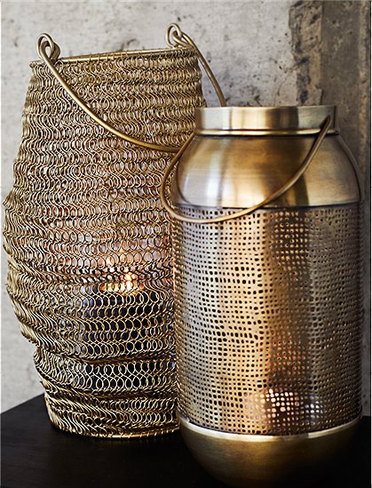 Laterne in gold von Madam Stoltz &#9733; Kundenbewertung "Sehr gut" &#9733; 10&euro; Rabatt für Neukunden &#9733; Schnell verschickt &#9733; Günstig bei car-Moebel.de