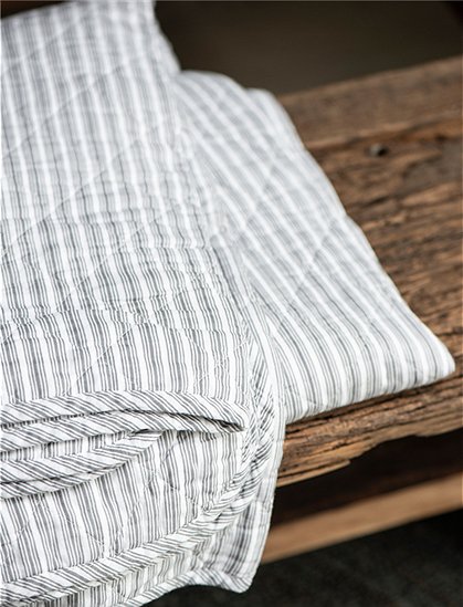 Quilt in grau / weiß gestreift von Ib Laursen &#9733; Kundenbewertung "Sehr gut" &#9733; 10&euro; Rabatt für Neukunden &#9733; Schnell verschickt &#9733; Günstig bei car-Moebel.de