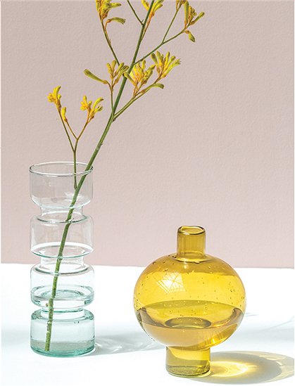 gelbe Glasvase von UNC &#9733; Kundenbewertung "Sehr gut" &#9733; 10&euro; Rabatt für Neukunden &#9733; Schnell verschickt &#9733; Jetzt günstig kaufen bei car-Moebel.de