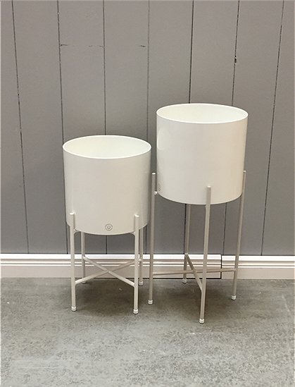 2er Set Blumentopf m Fuß, weiß Nr. 786 2