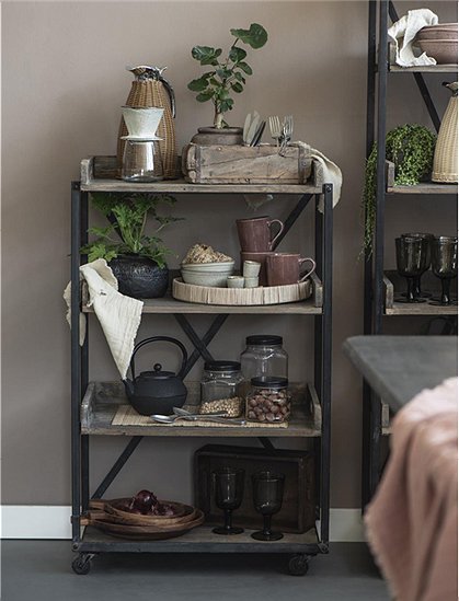 Regal auf Rädern mit Holztabletts von Ib Laursen &#9733; Kundenbewertung "Sehr gut" &#9733; 10&euro; Rabatt für Neukunden &#9733; Jetzt günstig kaufen bei car-Moebel.de