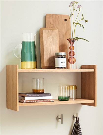 Wandregal Eiche Natur von HÜBSCH Interior &#9733; Kundenbewertung "Sehr gut" &#9733; 10&euro; Neukundenrabatt &#9733; Schnell verschickt &#9733; Jetzt kaufen bei car-Moebel.de