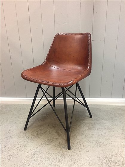 LV00836 Stuhl, Sitzschale Leder, braun 2