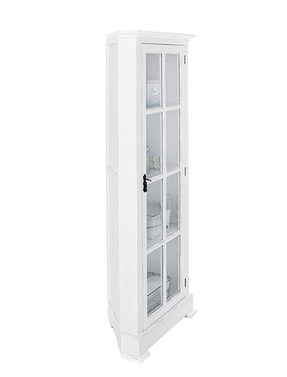 LV00881 Eck-Vitrinenschrank, 1 Tür, weiß 2