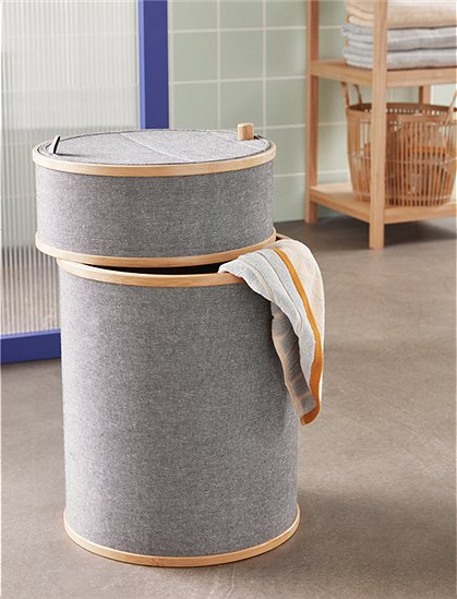 Wäschekorb in grau HÜBSCH Interior &#9733; Kundenbewertung "Sehr gut" &#9733; 10&euro; Neukundenrabatt &#9733; Schnell verschickt &#9733; Günstig kaufen bei car-Moebel.de