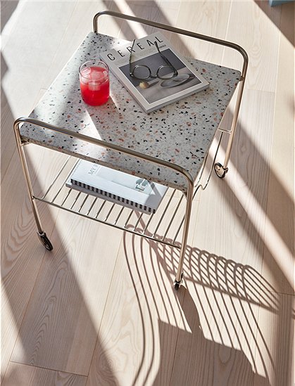 Servierwagen Terrazzo von HÜBSCH Interior &#9733; Kundenbewertung "Sehr gut" &#9733; 10&euro; Rabatt für Neukunden &#9733; Jetzt günstig kaufen bei car-Moebel.de