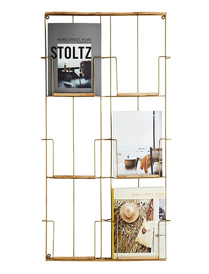 Zeitschriftenhalter in gold von Madam Stoltz &#9733; Kundenbewertung "Sehr gut" &#9733; 10&euro; Rabatt für Neukunden &#9733; Jetzt günstig kaufen bei car-Moebel.de