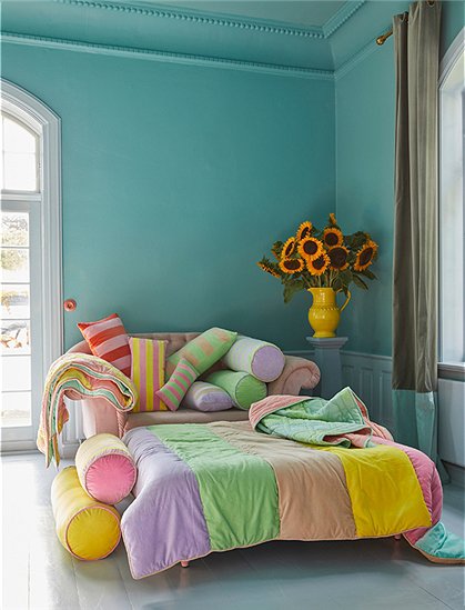 Samt Quilt, bunt gestreift von rice &#9733; Kundenbewertung "Sehr gut" &#9733; 10&euro; Rabatt für Neukunden &#9733; Jetzt günstig kaufen bei car-Moebel.de