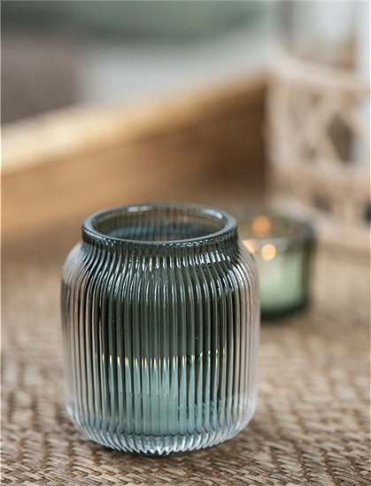Windlicht aus gerilltem Glas von Ib Laursen &#9733; Kundenbewertung "Sehr gut" &#9733; 10&euro; Rabatt für Neukunden &#9733; Schnell verschickt &#9733; Günstig bei car-Moebel.de