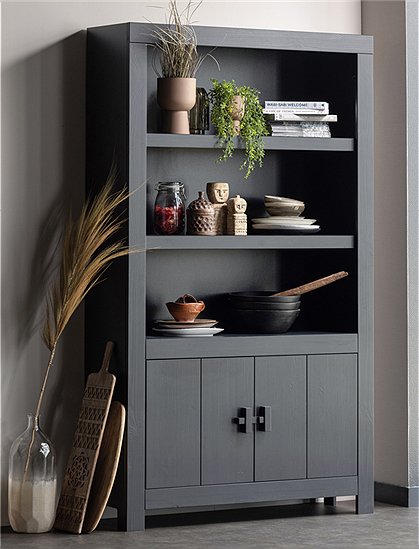 Schrank Benson, schwarz aus Holz v. Woood &#9733; Kundenbewertung "Sehr gut" &#9733; 10&euro; Rabatt für Neukunden &#9733; Schnell verschickt &#9733; Günstig bei car-Moebel.de
