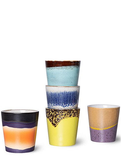 Becher 70's von HK Living &#9733; Kundenbewertung "Sehr gut" &#9733; 10&euro; Rabatt für Neukunden &#9733; Schnell verschickt &#9733; Jetzt günstig kaufen bei car-Moebel.de