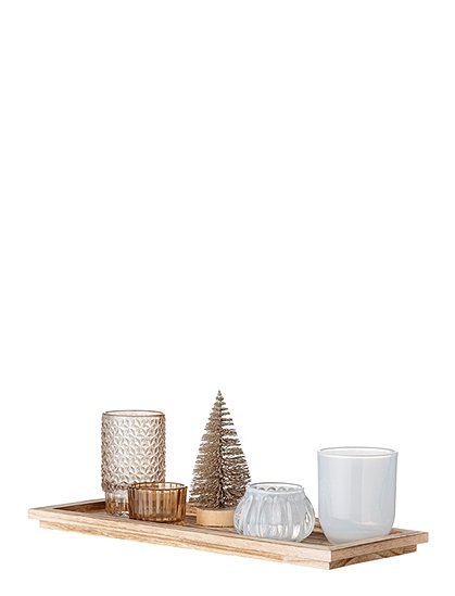 Tablett mit Windlichtern von Bloomingville &#9733; Kundenbewertung "Sehr gut" &#9733; 10&euro; Rabatt für Neukunden &#9733; Schnell verschickt &#9733; Günstig bei car-Moebel.de