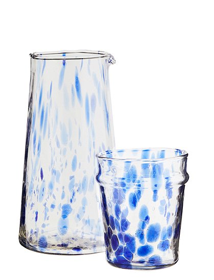 Trinkglas mit Muster von Madam Stoltz &#9733; Kundenbewertung "Sehr gut" &#9733; 10&euro; Neukundenrabatt &#9733; Schnell verschickt &#9733; bei car-Moebel.de