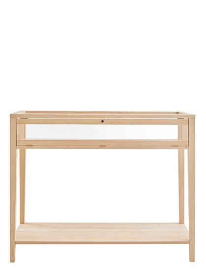 großer Konsolentisch, Erlenholz mit Glasfach &#9733; Kundenbewertung "Sehr gut" &#9733; 10&euro; Rabatt für Neukunden &#9733; Schnell verschickt &#9733; Günstig bei car-Moebel.de
