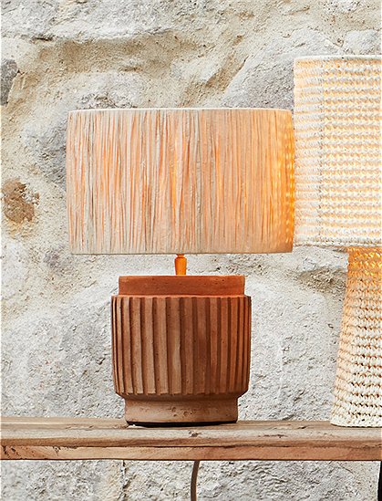 Tischleuchte aus Terracotta von Madam Stoltz &#9733; Kundenbewertung "Sehr gut" &#9733; 10&euro; Neukundenrabatt &#9733; Schnell verschickt &#9733; Jetzt kaufen bei car-Moebel.de