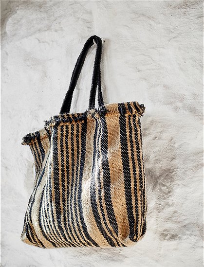 Tasche Streifen von Madam Stoltz &#9733; Kundenbewertung "Sehr gut" &#9733; 10&euro; Neukundenrabatt &#9733; Schnell verschickt &#9733; Günstig bei car-Moebel.de