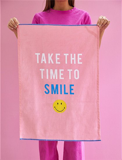 Geschirrtuch 70x50 cm aus Baumwolle mit Smiley von rice &#9733; Kundenbewertung "Sehr gut" &#9733; 10&euro; Rabatt für Neukunden &#9733; Jetzt günstig kaufen bei car-Moebel.de