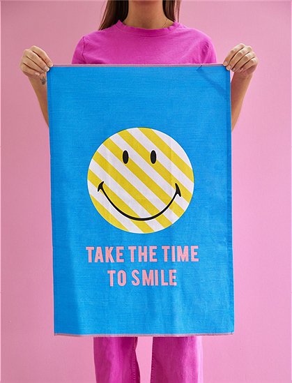 Geschirrtuch 70x50 cm aus Baumwolle mit Smiley von rice &#9733; Kundenbewertung "Sehr gut" &#9733; 10&euro; Rabatt für Neukunden &#9733; Jetzt günstig kaufen bei car-Moebel.de