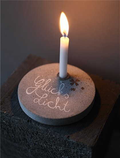 Lichtkreis, Beton f.schmale Kerze mit Wunsch von Good old friends &#9733; Kundenbewertung "Sehr gut" &#9733; 10% Rabatt für Neukunden &#9733; Jetzt günstig kaufen bei car-Moebel.de