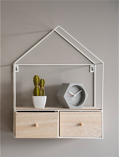 Wandregal Haus von present time &#9733; Kundenbewertung "Sehr gut" &#9733; 12&percnt; Rabatt für Neukunden &#9733; Schnell verschickt &#9733; Jetzt günstig bei car-Moebel.de