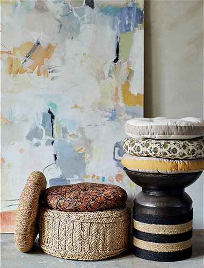 Pouf Seegras von MADAM STOLTZ  &#9733; Kundenbewertung "Sehr gut" &#9733; 12&percnt; Rabatt für Neukunden &#9733; Jetzt günstig kaufen bei car-Moebel.de