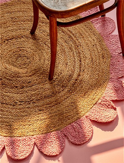 Juteteppich rosa Kante von rice &#9733; Kundenbewertung "Sehr gut" &#9733; 12&percnt; Neukundenrabatt &#9733; Rice jetzt günstig kaufen bei car-Moebel.de