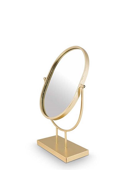 goldener Spiegel auf Ständer von vtwonen &#9733; Kundenbewertung "Sehr gut" &#9733; 10&euro; Rabatt für Neukunden &#9733; Schnell verschickt &#9733; Günstig bei car-Moebel.de