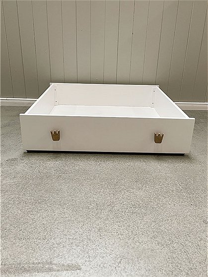 LV02020 Holzkasten Kinderbett Krone, weiß 2