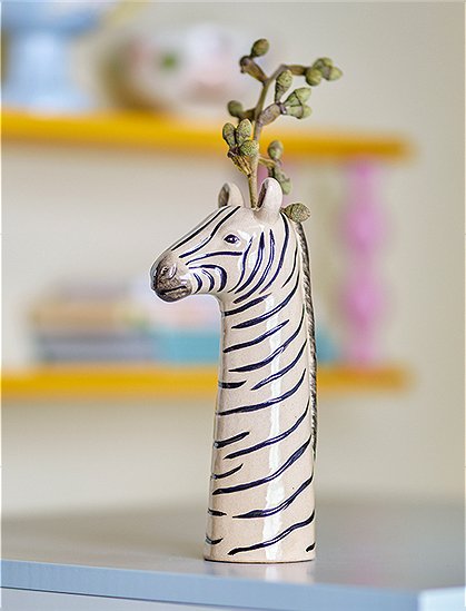 Vase Zebra Feodor v. Bloomingville &#9733; Kundenbewertung "Sehr gut"  &#9733; 12&percnt; Neukundenrabatt &#9733; Schnell verschickt &#9733; Bloomingville "Neu" entdecken!