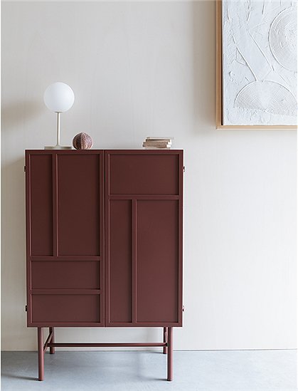Schrank Davis, rostrot von White Label Living &#9733; Kundenbewertung "Sehr gut" &#9733; 12&percnt; Rabatt für Neukunden &#9733; Schnell verschickt &#9733; Jetzt bei car-Moebel.de