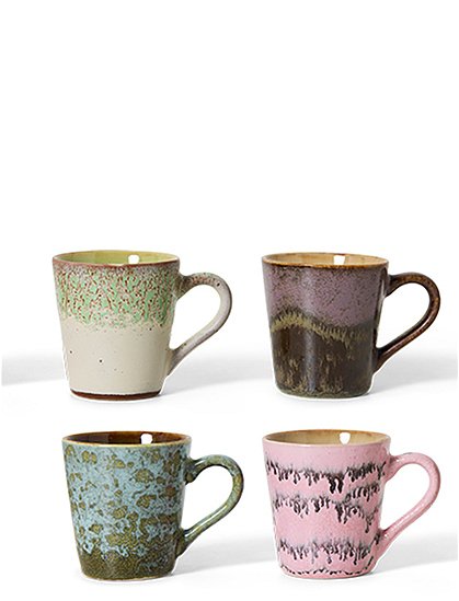 4er Set Espressotassen 70"s von HKliving &#9733; Kundenbewertung "Sehr gut" &#9733; 12&percnt; Rabatt für Neukunden &#9733; Schnell verschickt &#9733; Günstig bei car-Moebel.de