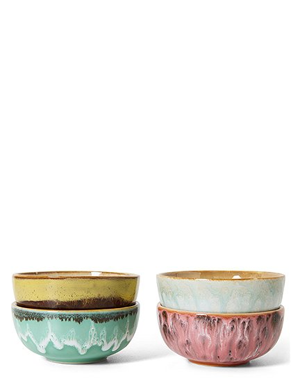 4er Set XS Bowls, 70s Keramik von HKliving &#9733; Kundenbewertung "Sehr gut" &#9733; 12&percnt; Rabatt für Neukunden &#9733; Schnell verschickt &#9733; Günstig bei car-Moebel.de