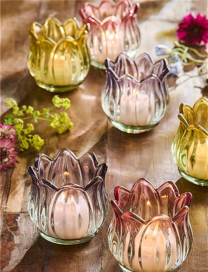 3er Set tulpenförmige Teelichthalter, Glas von Ib Laursen &#9733; Kundenbewertung "Sehr gut" &#9733; 12&percnt; Rabatt für Neukunden &#9733; Schnell verschickt &#9733; car-Moebel.de