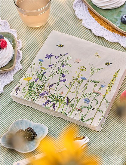 Servietten Summer Field, 50 Stück, 20x20 v. Ib Laursen &#9733; Kundenbewertung "Sehr gut" &#9733; 12&percnt; Neukundenrabatt &#9733; Schnell verschickt &#9733; Bei car-Moebel.de