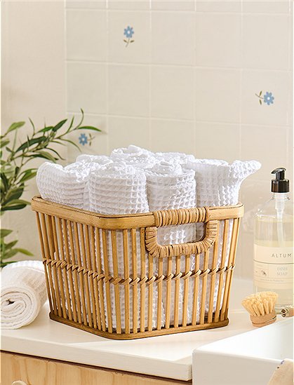 Korb mit Griffen, Bambus, 20,5x27x27 von Ib Laursen &#9733; Kundenbewertung "Sehr gut" &#9733; 12&percnt; Neukundenrabatt &#9733; Schnell verschickt &#9733; Bei car-Moebel.de