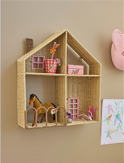 Wandregal Haus 50x12x45 cm von rice &#9733; Kundenbewertung "Sehr gut" &#9733; 12&percnt; Rabatt für Neukunden &#9733; Schnell verschickt &#9733; Jetzt bei car-Moebel.de