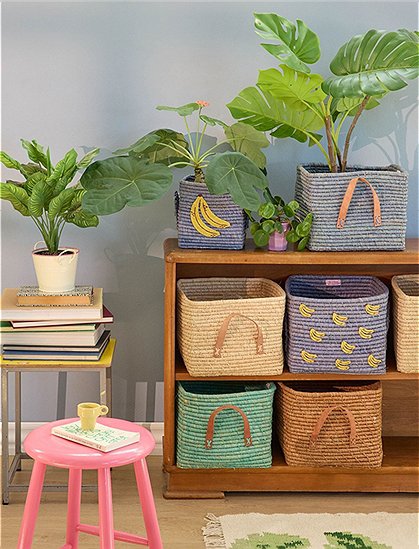 Quadratisch Raffia Aufbewahrungskorb von rice &#9733; Kundenbewertung "Sehr gut" &#9733; 12&percnt; Rabatt für Neukunden &#9733; Jetzt günstig kaufen bei car-Moebel.de