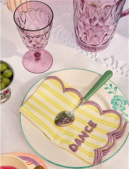 Stoffserviette 45x45, Streifen/Wellen von rice &#9733; Kundenbewertung "Sehr gut" &#9733; 12&percnt; Rabatt für Neukunden &#9733; Schnell verschickt &#9733; jetzt bei car-Moebel.de