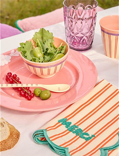 Stoffserviette 45x45, Streifen/Wellen von rice &#9733; Kundenbewertung "Sehr gut" &#9733; 12&percnt; Rabatt für Neukunden &#9733; Schnell verschickt &#9733; jetzt bei car-Moebel.de